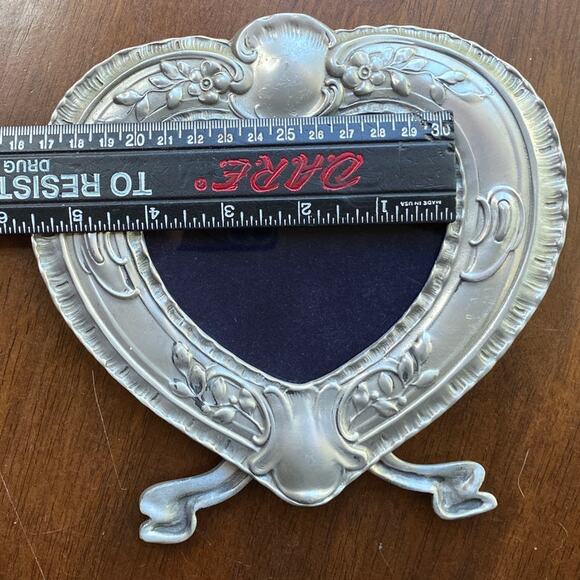 Elias Artmetal Fine Pewter & Sterling Heart Victorian Style RARE & VINTAGE Frame - Picture 12 of 13